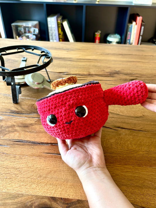 Caquelon à fondue tout doux ! (pain aimanté inclus)